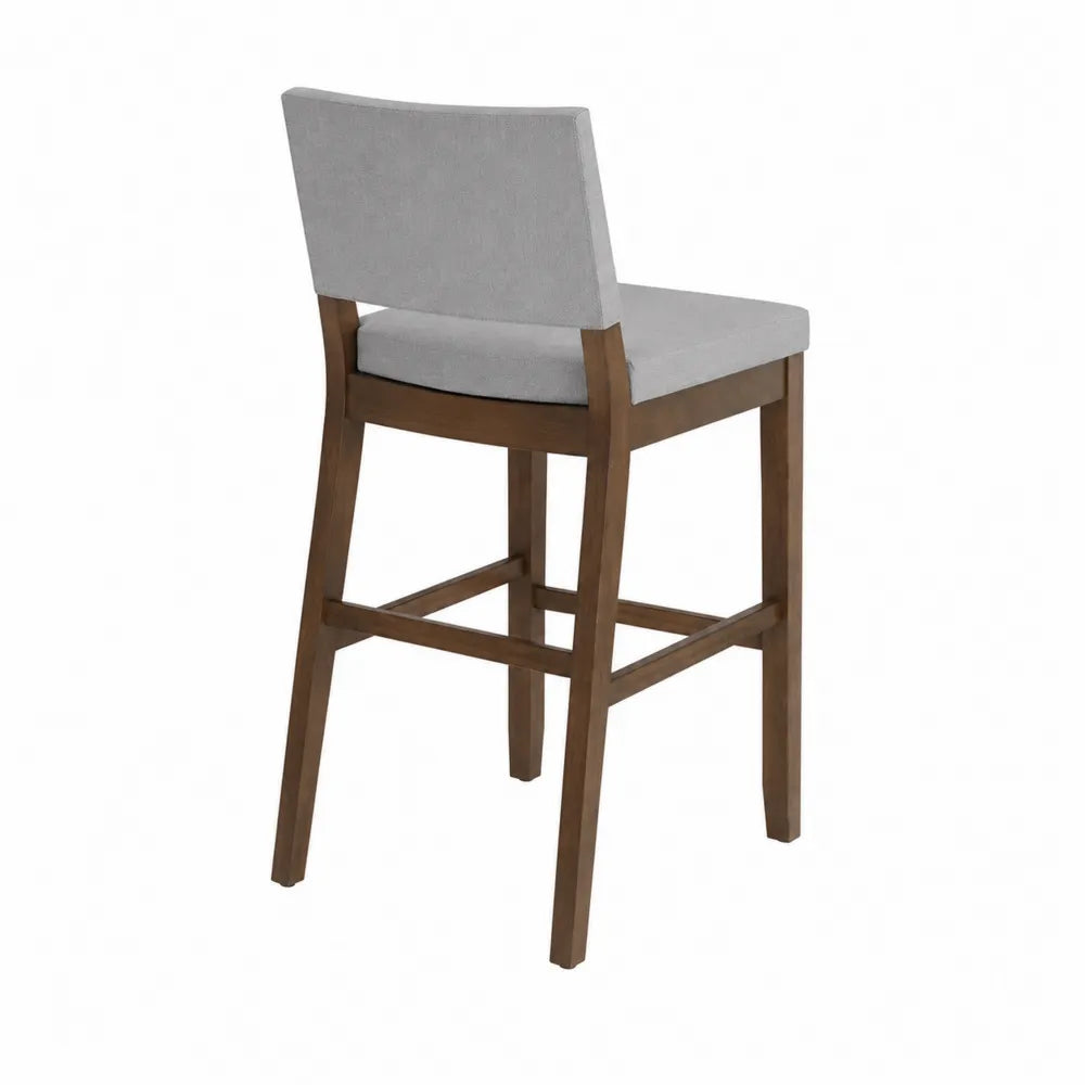 Sgabello da bar in legno e tessuto grigio 110 cm
